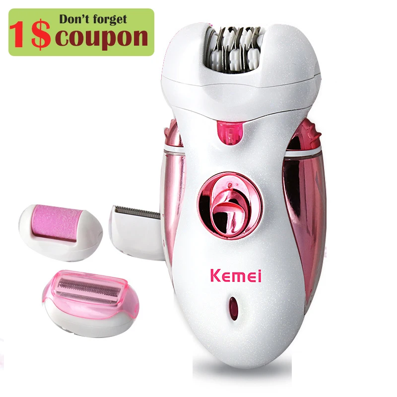 Kemei 4 in 1 rechargeable epilator women shaver female electric hair
