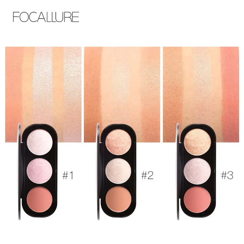 

Focallure Face Blusher Powder Palette Highlighter Makeup Blush Palette makeup blush shimmer highlighter face contour blusher