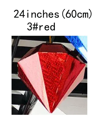 60cm 3 red Праздничные принадлежности 24 дюйма(60 см) в форме Димонда лазерная бумага фонарь шар для дня рождения Свадебная вечеринка Декор подарок ремесло DIY Wh - Цвет: 60cm 3 red