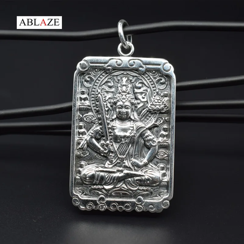 

Quality Zodiac Ox Tiger Patron Saint Natal Buddha Pendant Akasagarbha Nepal Thai Antique Tibetan 990 Silver Jewelry #pw004