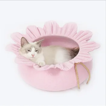 

Cat Round Bed Washable Sleep Rest Cuddle Indoor Cozy Pot Lounge Sleeper