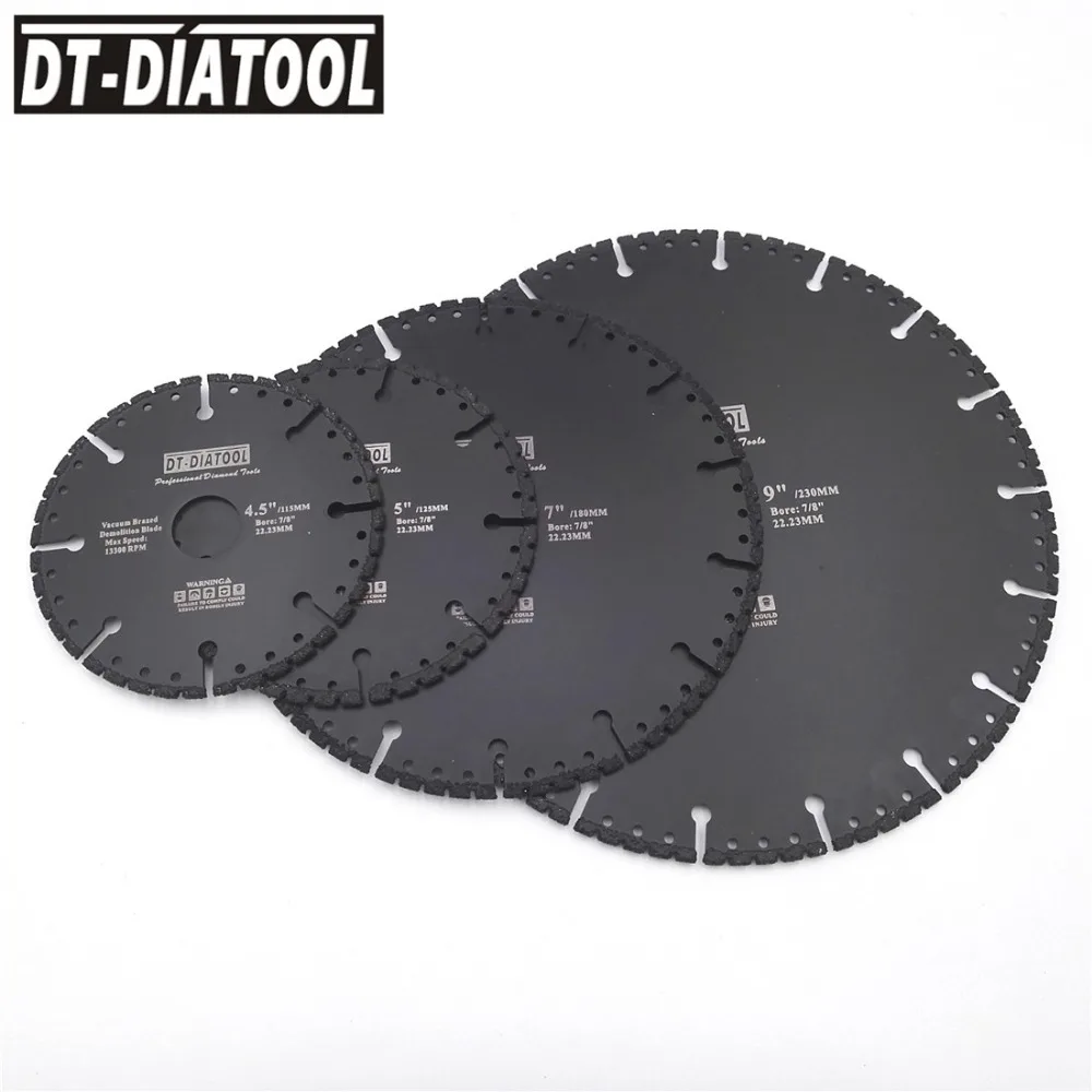 Vacuum Brazed Diamond cutting disc for multi Purpose Cast Iron Rebar Aluminue hard granite rescue Diamond saw blade 4.5"-9"
