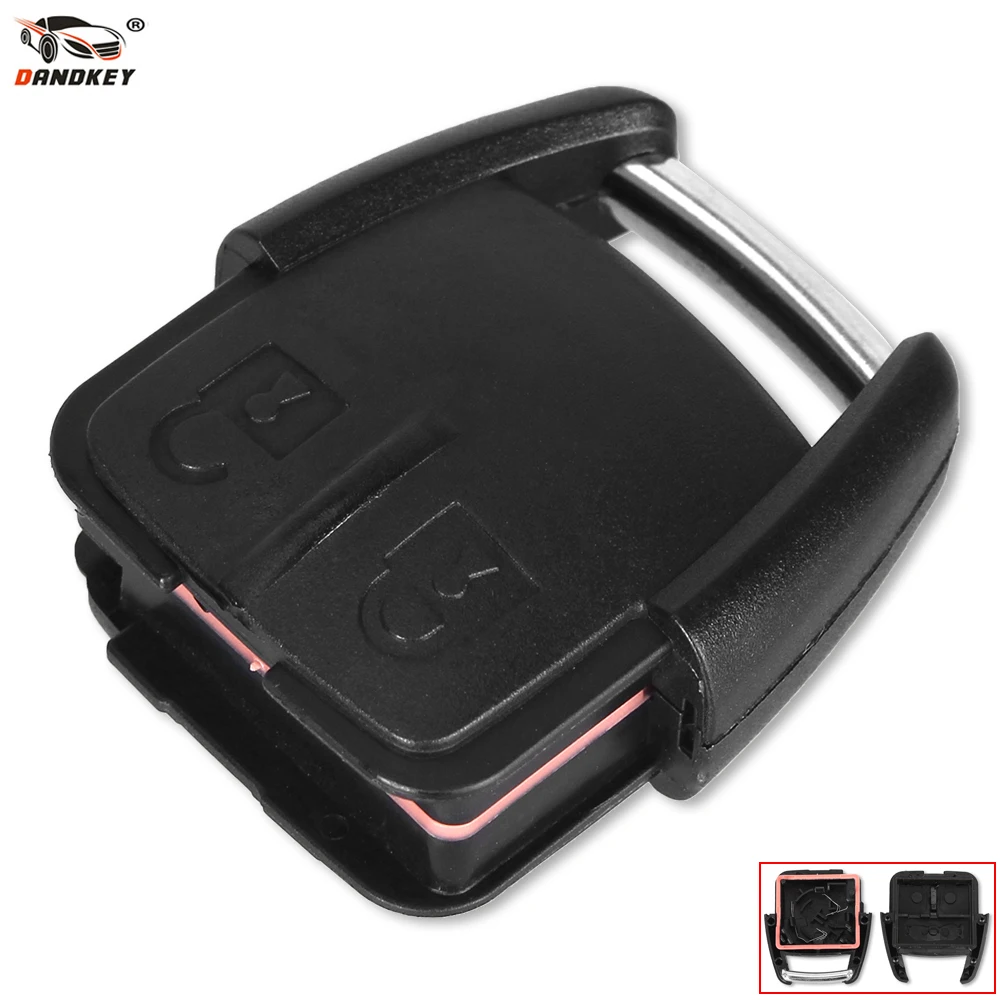 

DANDKEY Replacement 2 Buttons Remote Key Case Shell for Chevrolet Key Shell Fob With Battery Holder