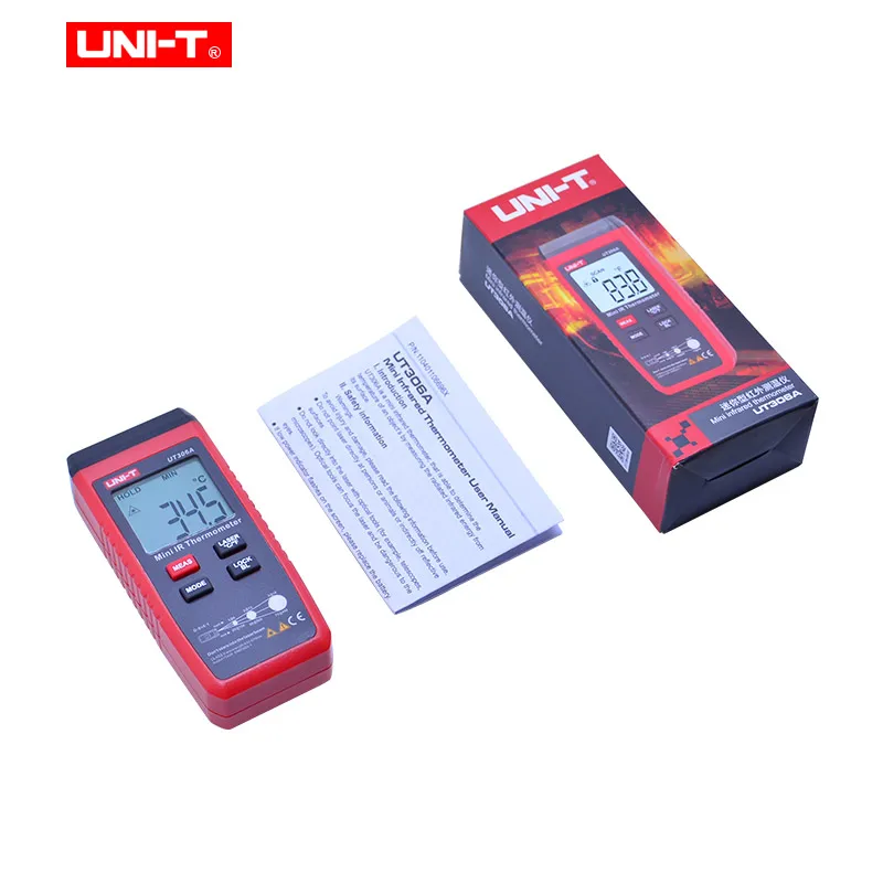 UNI T UT306A Мини Инфракрасный термометр 35 ~ 300C 31 572F цифровой ИК тестер температуры с