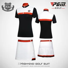 PGM весна лето рубашка для гольфа Высококачественные эластичные дышащие быстросохнущие футболки с короткими рукавами женская тонкая спортивная одежда для гольфа