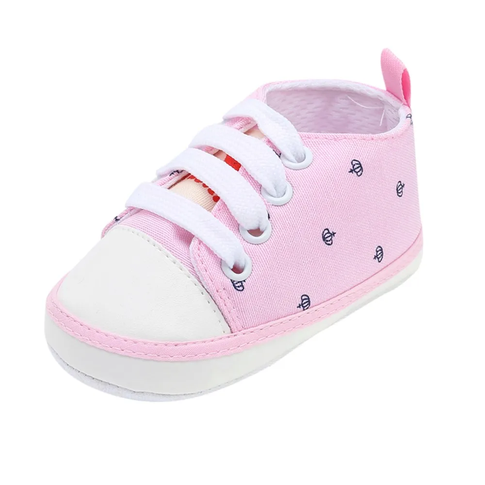 Модная нескользящая обувь для малышей, обувь для новорожденных, обувь для маленьких девочек и мальчиков с принтом короны, милая