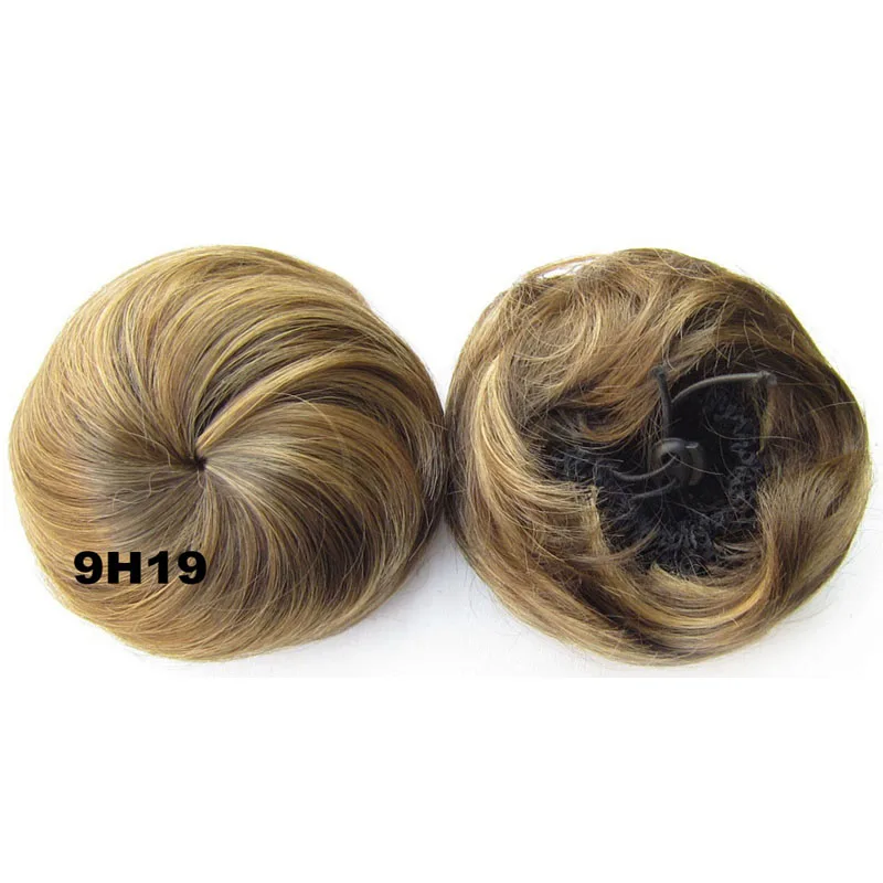 9H19 Jeedou синтетические волосы шиньон круглые сферические Updos прямые волосы клип на пучок волос валик-бублик светло-коричневые цветные шиньоны - Цвет: 9H19