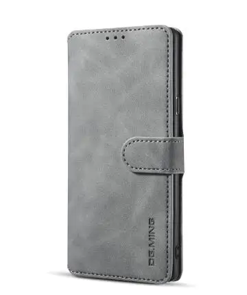 Однотонный флип-чехол из искусственной кожи, чехол для телефона, чехол для samsung Sansung Galaxy Gelaksi Note 9 Note 8 S9 Plus S8 Plus - Цвет: Gray