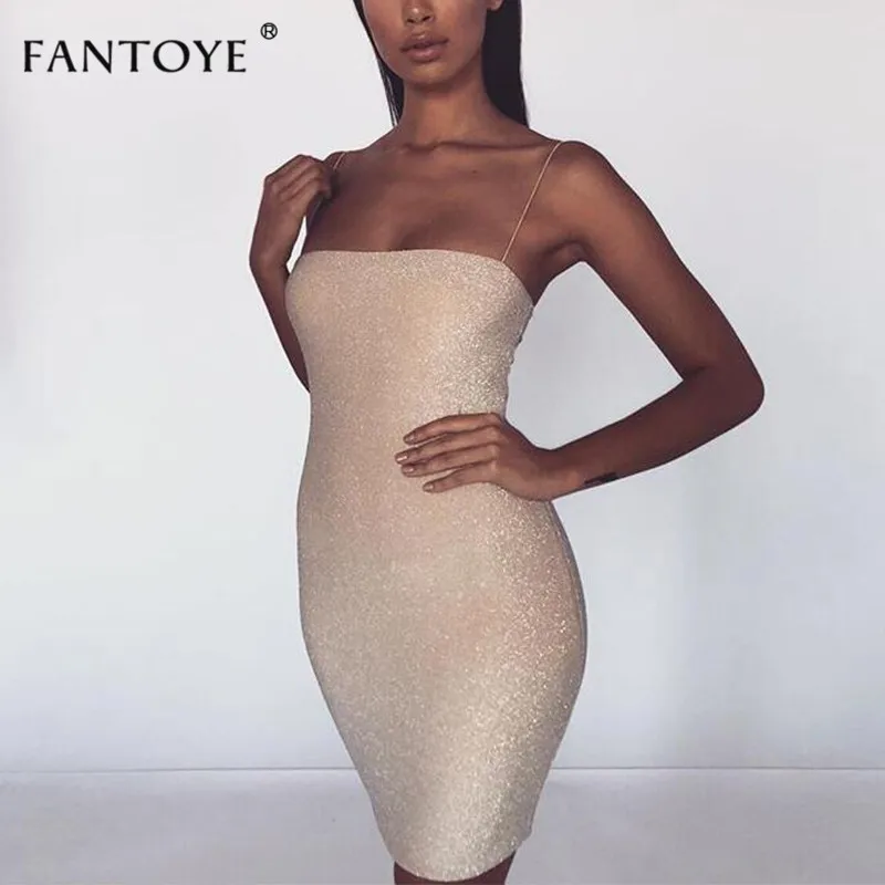 

Fantoye Spaghetti Strap Strapless Sexy Mini Dress Women Sleeveless Backless Slim Bodycon Dress Short Party Dress Vestidos