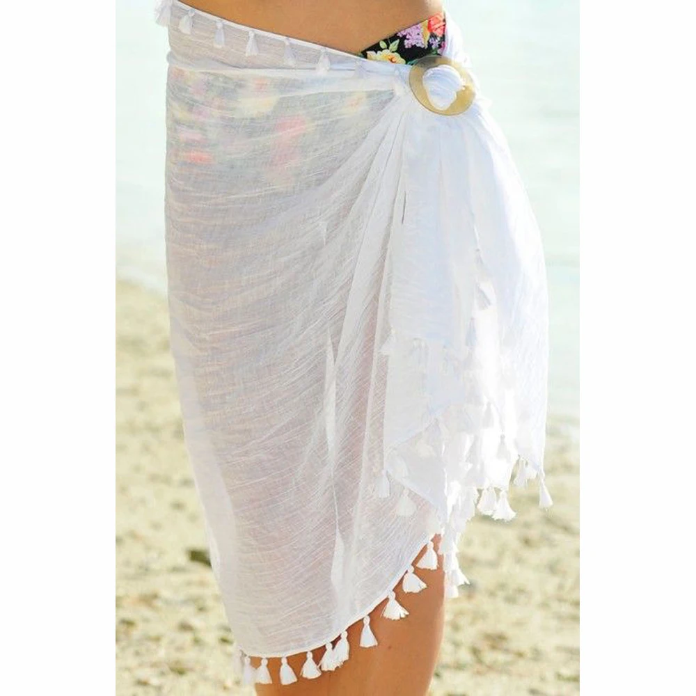 White-Pom-Pom-Hemline-Beach-Sarong-LC42243-1-3