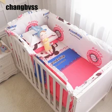 Promotion! Hot Baby Crib Kit For Cot, Bed Sheet Quilt Pillow Cover And Filling Bumpers For Cots, 100% Cotton Baby Bedding Sets