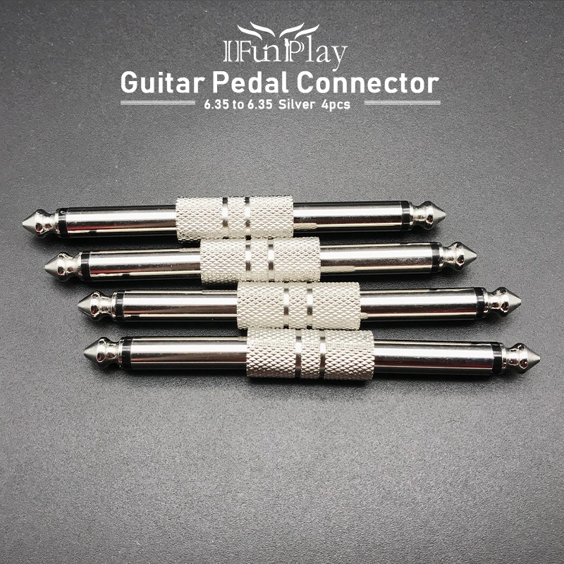 4pcs 1/4 inch 6.35mm Coulper Guitar Effect Pedal Connector Straight