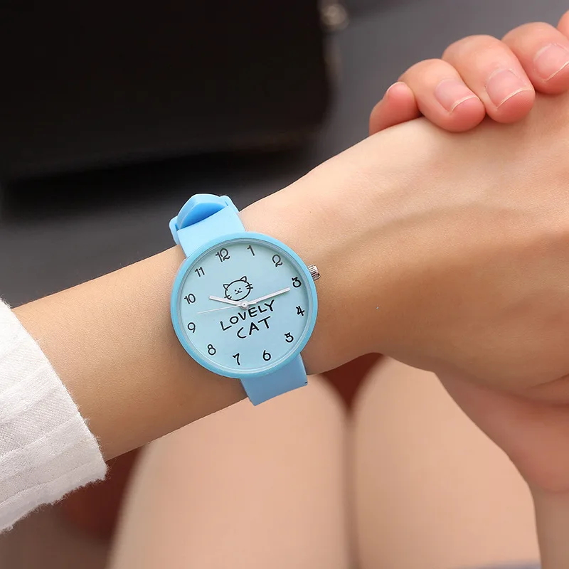

2018 Hot Sale Fashion Cartoon Cute Color Quartz Watches Boys Girl Kids Child Wrist Watch Child Clock Children Gifts Lovely Cat