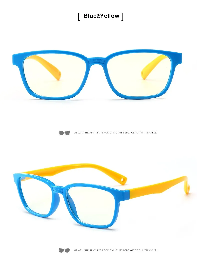 Йориа детский синий светильник очки унисекс мультфильм Мода Анти-синие очки Защита глаз мягкая силиконовая оправа