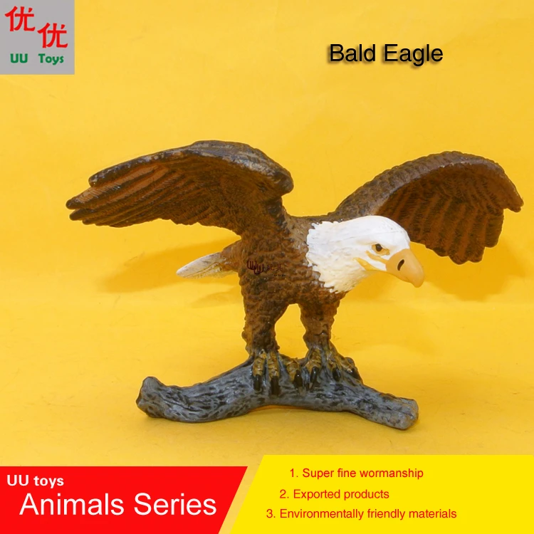 Hot toys standing wood Bald Eagle Bird simulation model Animals kids