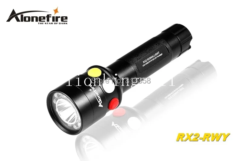 AloneFire RX2-RWY CREE XP-E Q5 светодиодный красный белый желтый свет Многофункциональный сигнальная лампа фонарик