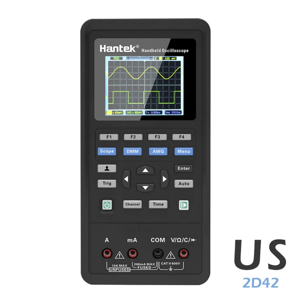 3в1 цифровой 2D42 осциллограф+ генератор сигналов+ мультиметр портативный USB 2 канала 40 МГц 70 МГц ЖК-дисплей тестовый метр инструменты