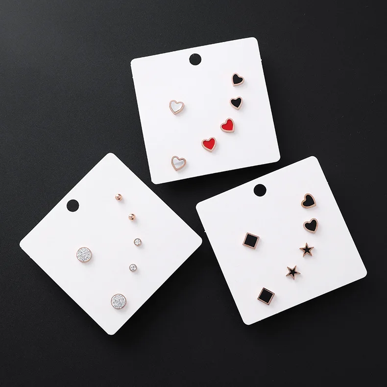 

3 Pairs/Set Heart Ball Star Stud Earrings 2019 New Women Fashion Gold Color Earrings Cute Party Clothing Jewelry Accessories