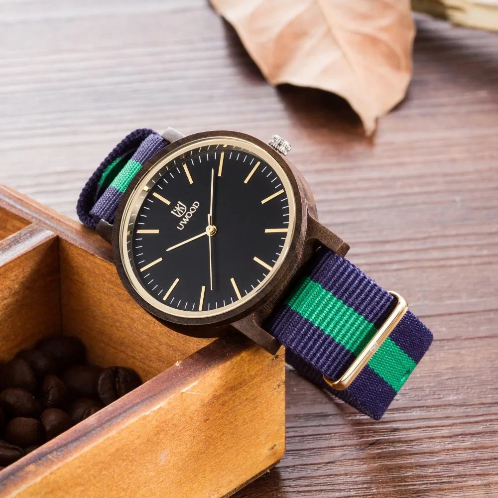 Caixa de Relógio de Madeira de Bambu Natural de Madeira de Madeira Relógio de Pulso Casual com Couro Relógios para Homens e Mulheres Nova Moda Banda Nylon 2020