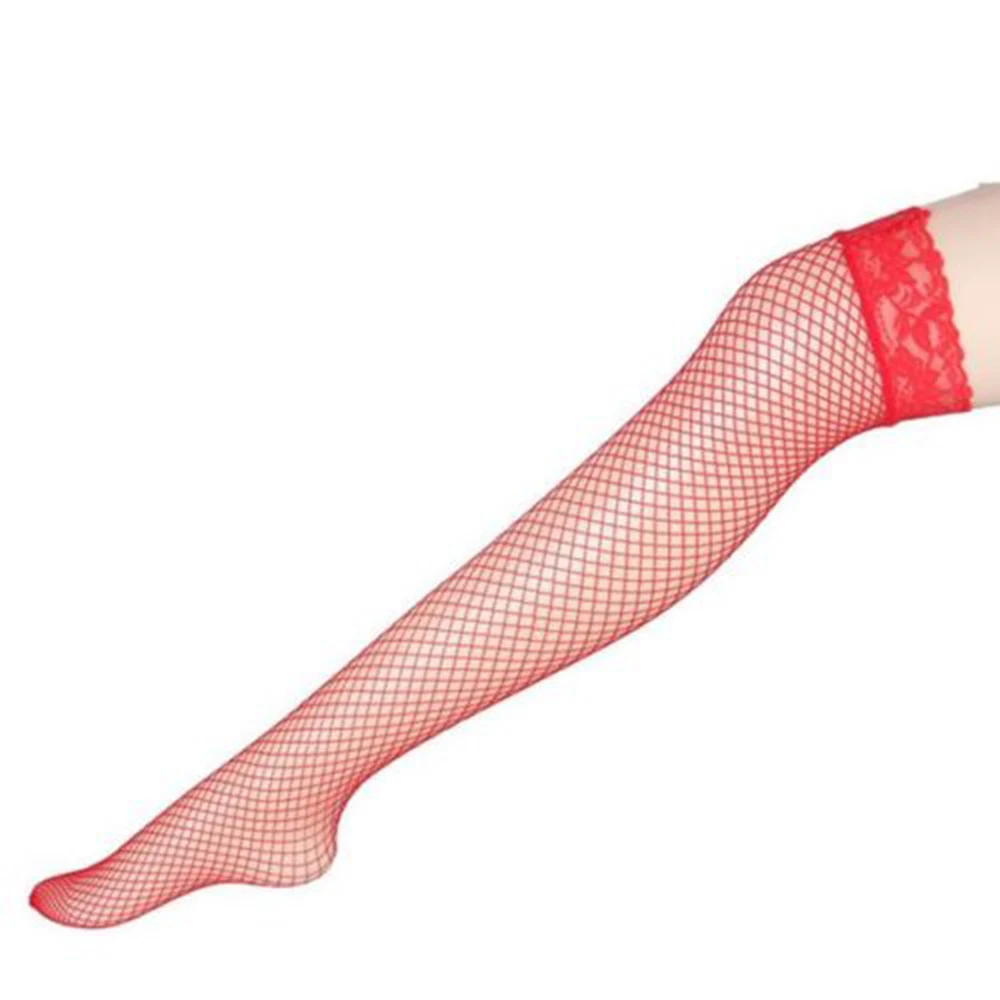 Пикантные красные женское белье в сетку носки Высокие Школьные чулки в сетку колготки взрослых кружева выдалбливают носок Для женщин