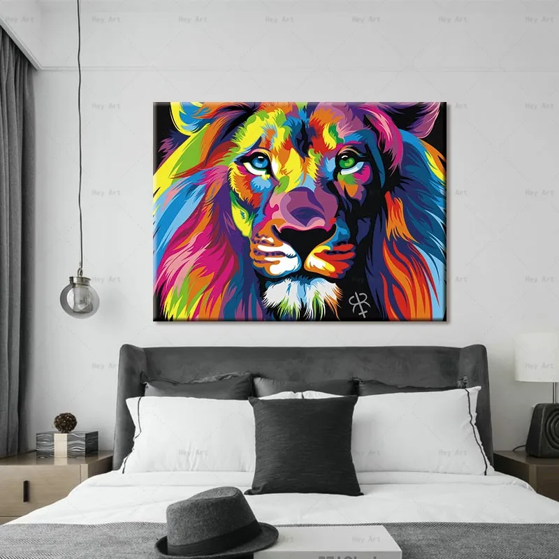 Abstract poster Decorative Pictures animal Print Lion Canvas Painting Frameless wall art for home decor