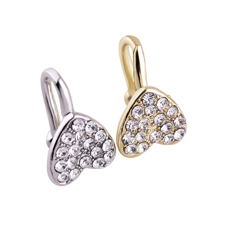 

1PC Amazing 3 Colors 3 Styles Nose Rings & Studs Crystal Heart Star Shape Nose Clip Fake Nose Ring Faux Piercing Fake Septum