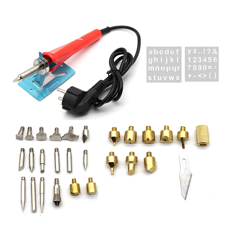 

32pcs Soldering Iron Carving Pyrography Tool Wood Working Burning Pen Welding Tips 220V 30W