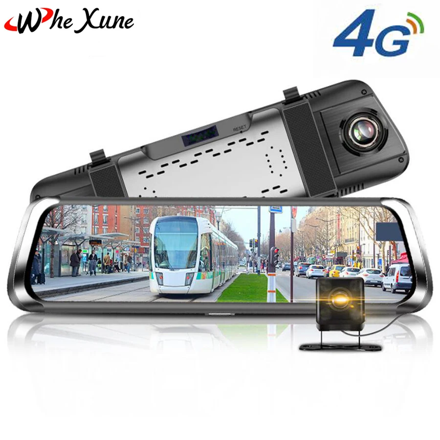 

WHEXUNE 10 inch IPS Touch Screen 4G Android Car DVR Bluetooth WiFi Camera ADAS GPS Navigation FHD1080P Rear View Parking Monitor