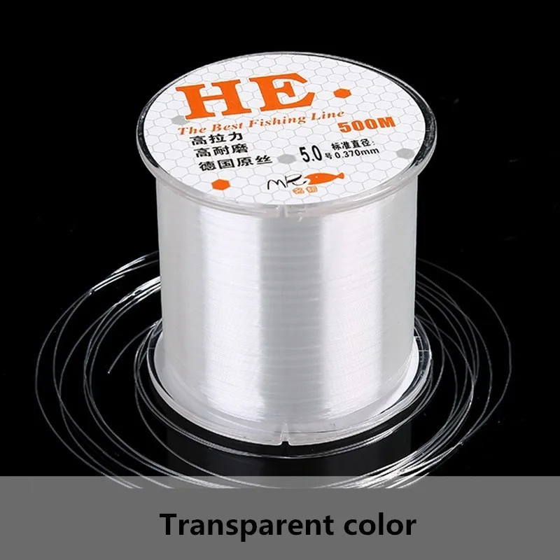 500m Nylon Fishing Main Lines Feeder Monofilament Transparent Fly Lure Line Sea Carp Lake River Peche Accessories Pesca Angeln 500m Nylon Fishing Main Lines Feeder Monofilament Transparent Fly Lure Line Sea Carp Lake River Peche Accessories Pesca Angeln