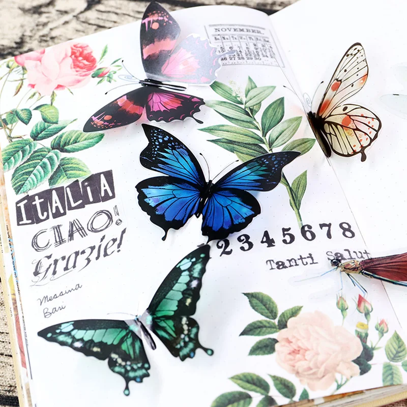 

30Pcs/pack Vintage 3D Scotch PET Sticker Scrapbooking Creative DIY Journal Decorative Adhesive Label Flake Stationery Supplies