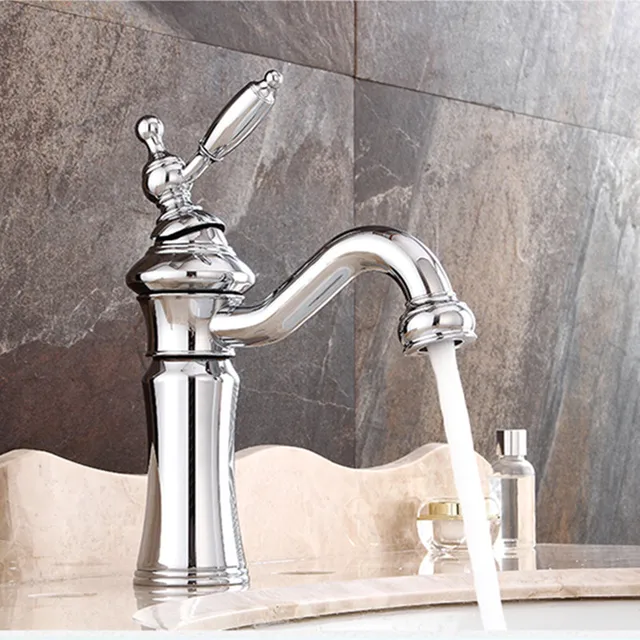 ก๊อกน้ำอ่างล้างหน้า สีดำ/เงิน ทองเหลือง ดีไซน์ทันสมัย สำหรับห้องน้ำ ปากก๊อกโค้งขนาดใหญ่ ก๊อกน้ำแบบก้านโยกเดี่ยว สำหรับอ่างล้างหน้า น้ำร้อน-น้ำเย็น 1