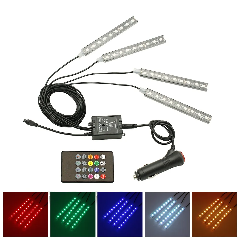 ANBLUB RGB светодиодный светильник для украшения интерьера автомобиля 12 В 5050 SMD