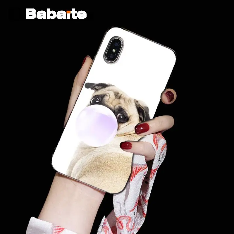 Babaite милые животные Мопс мягкий силиконовый прозрачный чехол для телефона для Apple iPhone 8 7 6 6S Plus X XS MAX 5 5S SE XR мобильные телефоны - Цвет: A6