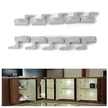 

10pcs LED Under Cabinet Light Cupboard Inner Hinge Lamp Closet Sensor Light Home Kitchen Wardrobe Night Light