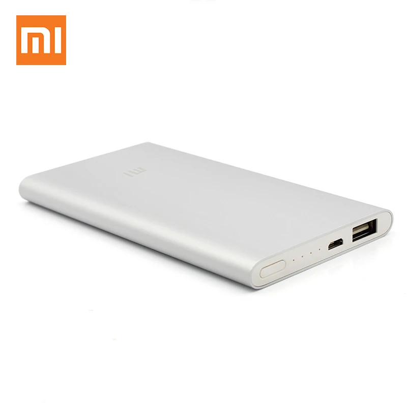 Original Xiaomi Power Bank 5000mAh Portable Charger Power Bank External Battery Bank 5000 For iPhone 6 Xiaomi Phones LED Light