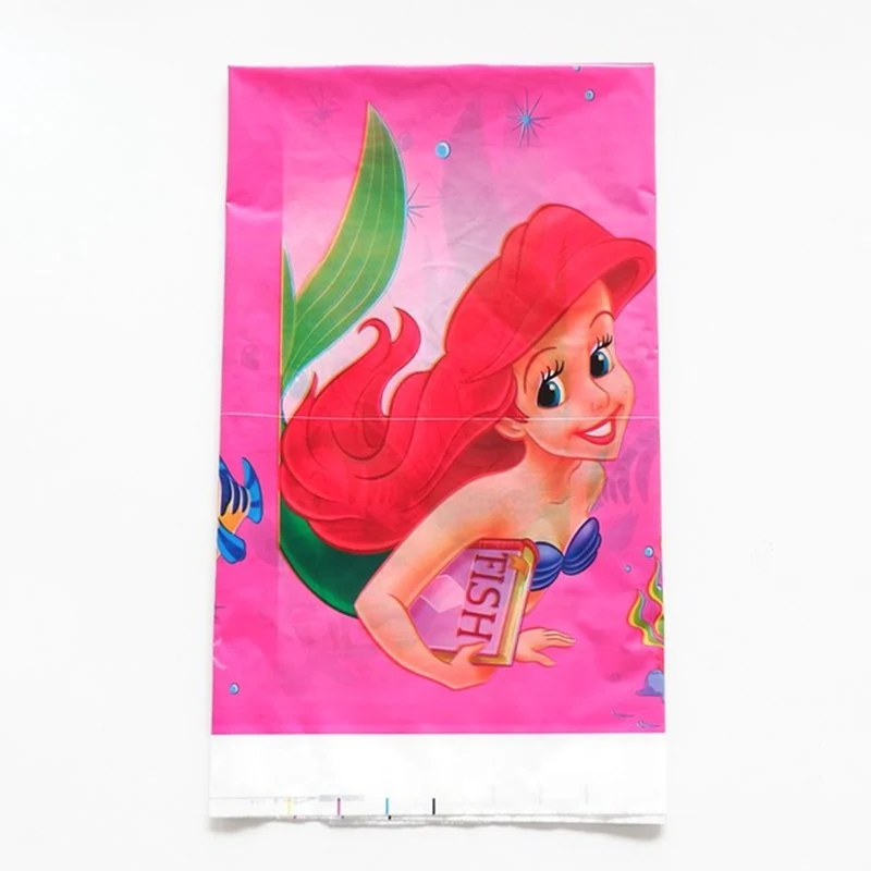 

108cm*180cm Mermaid Party Supplies Table cloth For Kids Girls Cover Ariel Theme Birthday Festival Party Decoration Tablecover