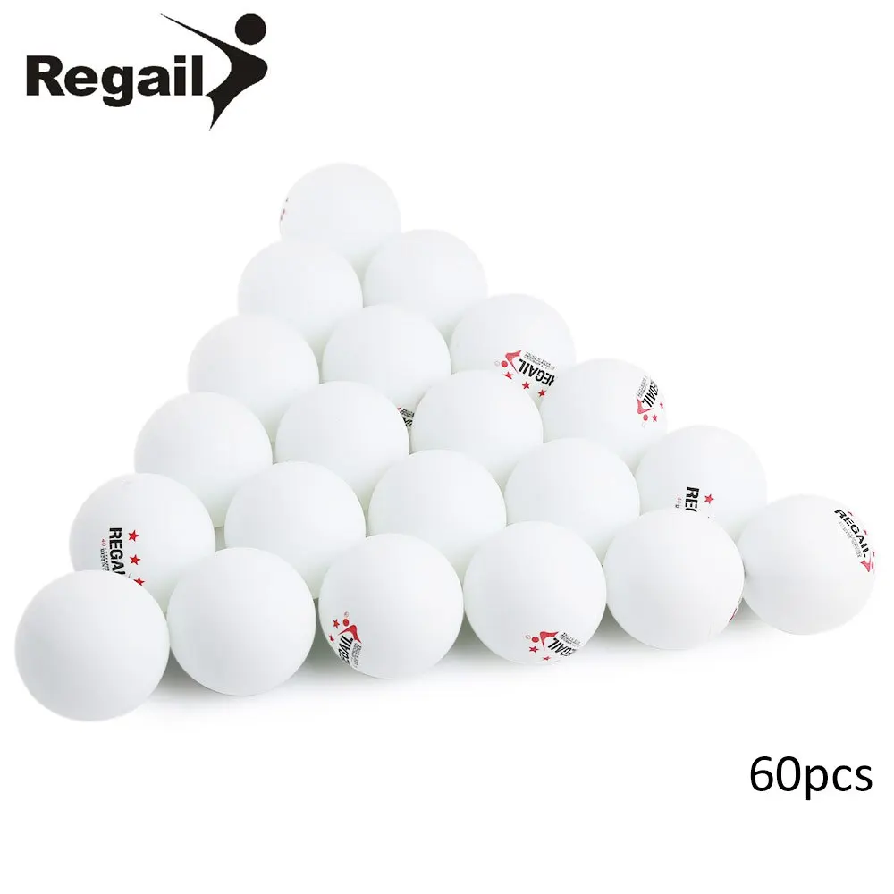 Regail 60 шт. 2.6 г/шт. настольная подставка теннисные мячи 3 звезды 40 мм практика мячи для настольного тенниса жесткие спортивные развлечения пинг-Понг Мяч - Цвет: White