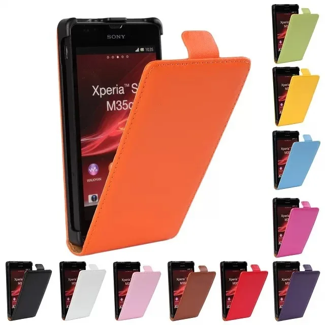 

Genuine Real Leather Case Flip Cover Mobile Phone Accessories Bag Retro Vertical For Sony Xperia SP M35 M35h C5302 C5303 PS