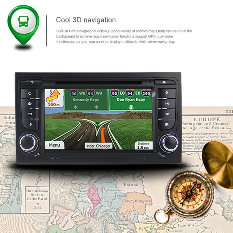Excellent Android 7.1.2 System Car DVD Player for AUDI A4 SEAT EXEO S4 RS4 8E 8F B9 B7 RNS-E with GPS Navigation Car Multimedia Player 6