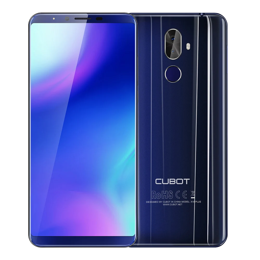 Мобильный телефон CUBOT X18 Plus, 4G, 5,99 дюймов, FHD+ 18:9, Восьмиядерный процессор MT6750T, 4 Гб+ 64 ГБ, задняя камера, 20 Мп+ Мп, отпечаток пальца, смартфон - Цвет: Синий
