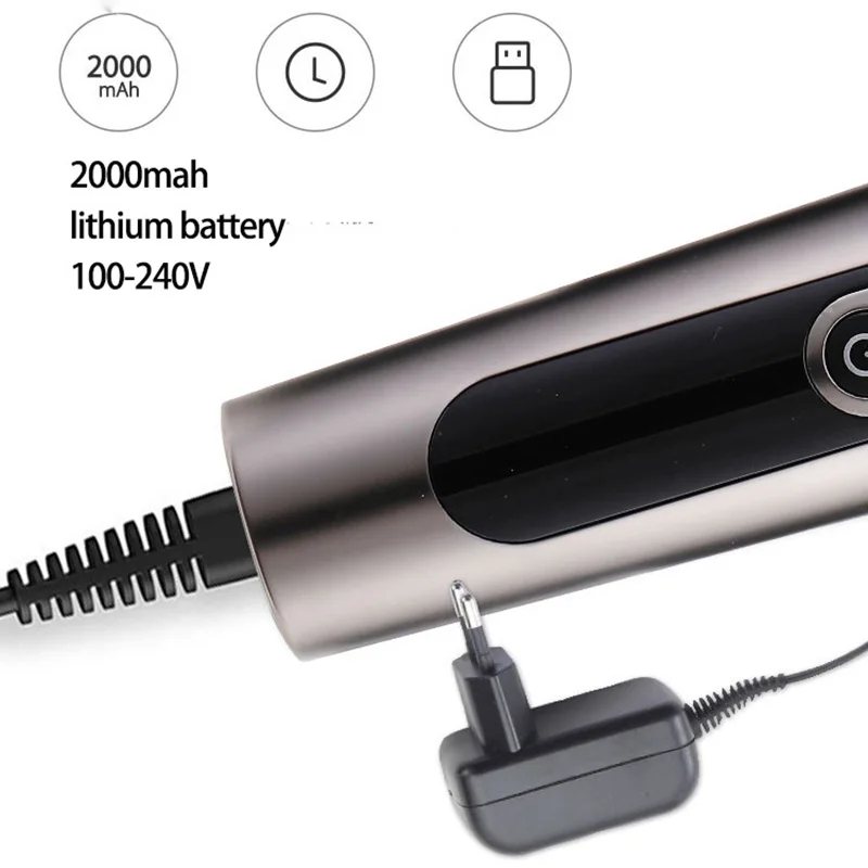 Kemei Professional LED Hair Trimmer Electric Hair Clipper Waterproof Men's Cordless Haircut Machine Adjustable Blade Low Noise