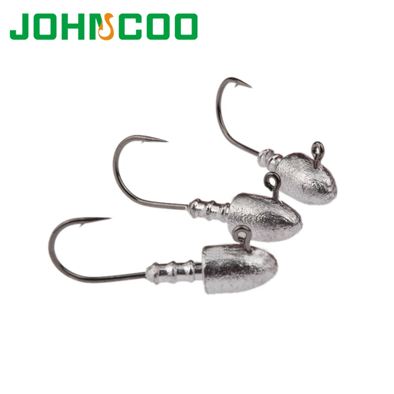 JOHNCOO 6 шт Открытый свинцовый джиг крючок 2 5 г 7 10 15 18 головной оснатка приманки