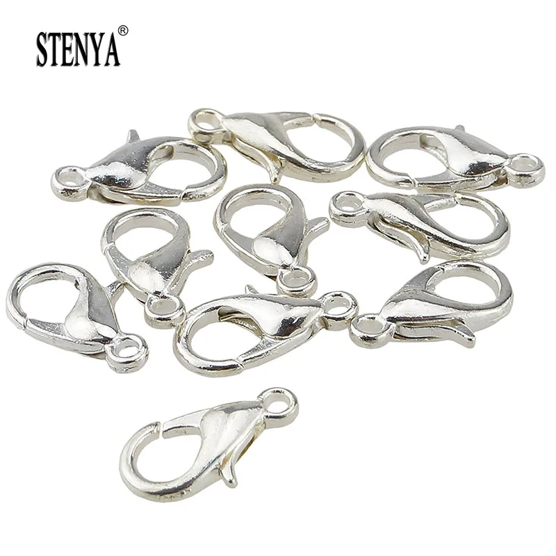 

STENYA Silver Plated Lobster Clasps Claws Trigger Swivel Chains Connector Leather Necklace Bracelet Hooks Jewelry Findings