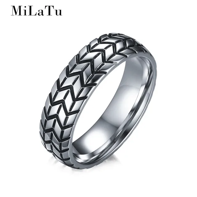 milatu punk men tyre groove ring stainless steel wedding bands for men f1 racing jewelry us - Stainless Steel Wedding Ring milatu punk men tyre groove ring stainless steel wedding bands for men f1 racing jewelry us - Stainless Steel Wedding Ring