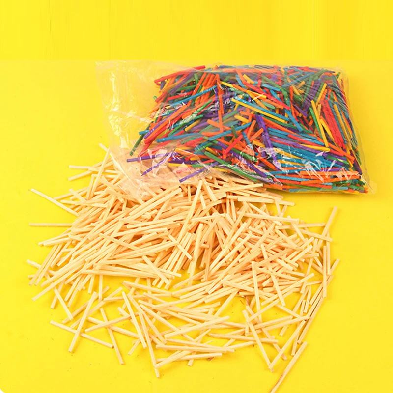 1000 шт деревянные спичечные палочки DIY спичечные палочки цвета радуги мини рукоделие палочки дети ранняя игрушка для обучения подарки