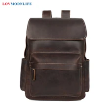 Luxury Men's Travel Bag Backpacks Anti Theft Cow Leather Men Laptop Backpack Retro Male Bagpack Genuine Leather School Bags 2019 new cow genuine leather men backpacks fashion real natural leather student backpack boy luxury brand lager computer laptop bag