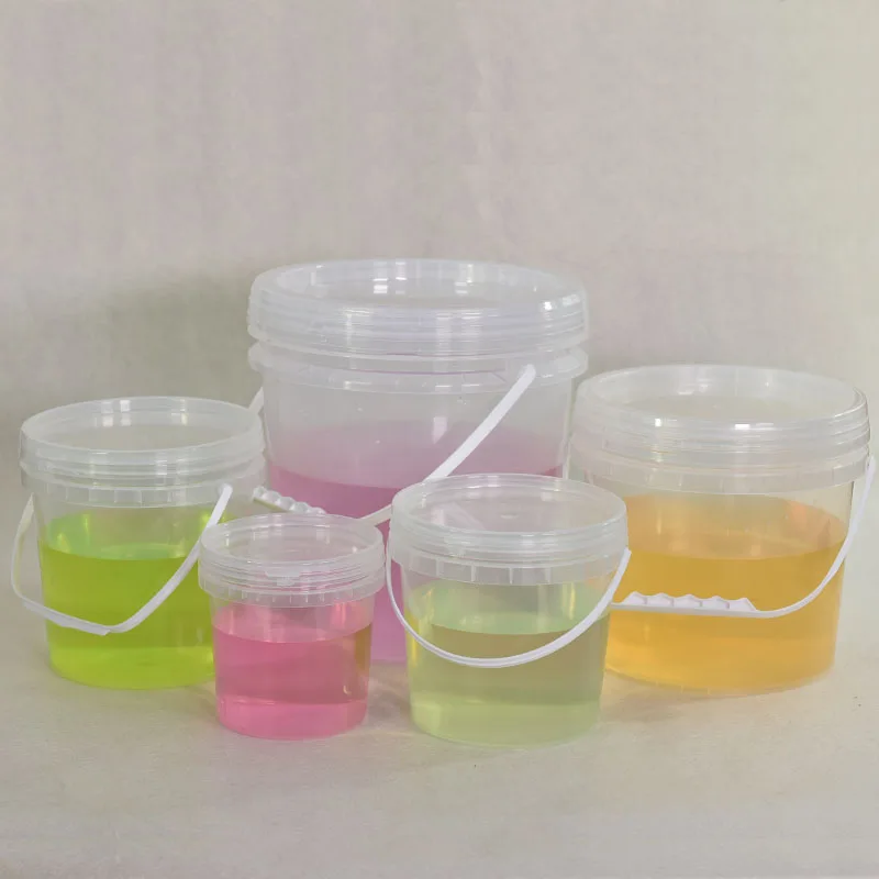 10PCS/lot Plastic Takeaway food Containers Box With Lids 1000ML Small Paint bucket Food Grade PP Plastic packaging jars