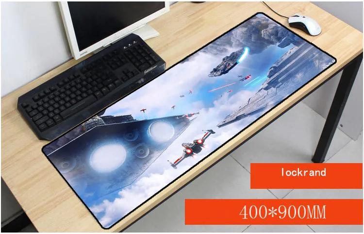 Yuzuoan Star Wars large notbook computer mousepad gaming Lock Edge padmouse gamer to laptop 90x40cm