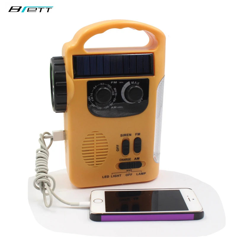 

usb flashlight Solar energy Manual Electricity Generation AM/FM radio Multifunction LED flashlight