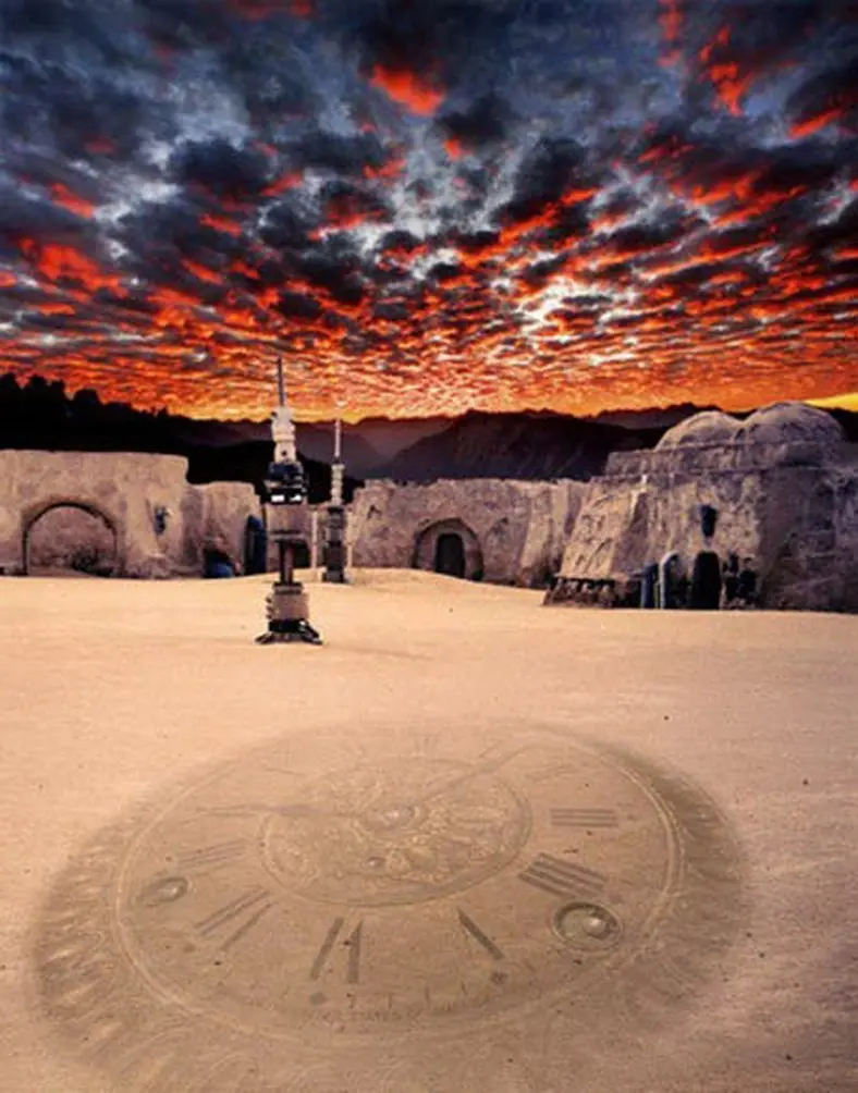 

Red Cloud Stone House Clock Photography Backdrops Photo Props Studio Background 5x7ft